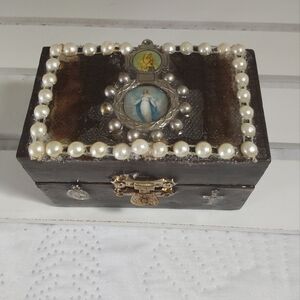 Religious Prayer Shrine, Mother Mary Prayer Altar, Wood Prayer Box
